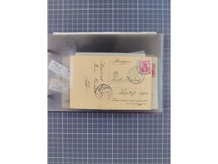 1900/37, kleine Sammlung “DSP OST-ASIATIISCHE LINIE” mit fast 70 Briefen, Karten und GSK inkl. weniger Belege “BREMEN-OSTASIE