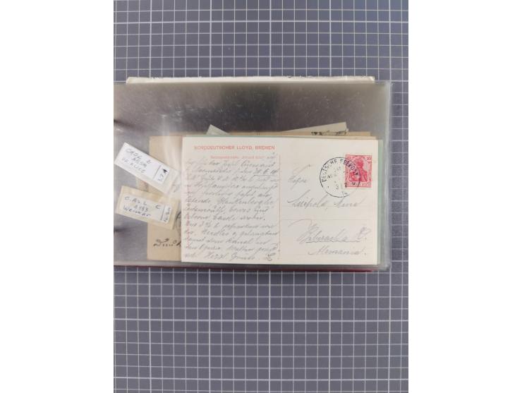 1900/37, kleine Sammlung “DSP OST-ASIATIISCHE LINIE” mit fast 70 Briefen, Karten und GSK inkl. weniger Belege “BREMEN-OSTASIE
