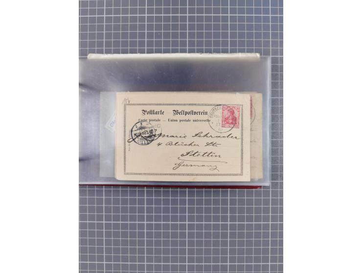 1900/37, kleine Sammlung “DSP OST-ASIATIISCHE LINIE” mit fast 70 Briefen, Karten und GSK inkl. weniger Belege “BREMEN-OSTASIE