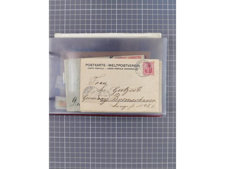 1900/37, kleine Sammlung “DSP OST-ASIATIISCHE LINIE” mit fast 70 Briefen, Karten und GSK inkl. weniger Belege “BREMEN-OSTASIE