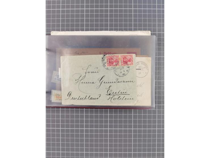 1900/37, kleine Sammlung “DSP OST-ASIATIISCHE LINIE” mit fast 70 Briefen, Karten und GSK inkl. weniger Belege “BREMEN-OSTASIE