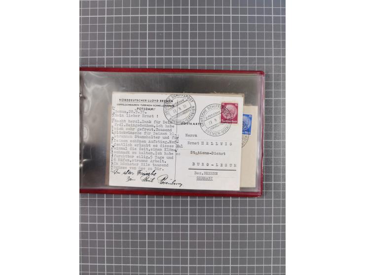 1900/37, kleine Sammlung “DSP OST-ASIATIISCHE LINIE” mit fast 70 Briefen, Karten und GSK inkl. weniger Belege “BREMEN-OSTASIE