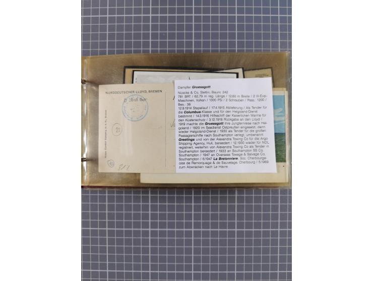 1897/1939, kleine Sammlung “Schiffspost in der Nordsee” mit Schwerpunkt Helgoland, ca. 50 Briefe und Karten mit Schiffspost-N