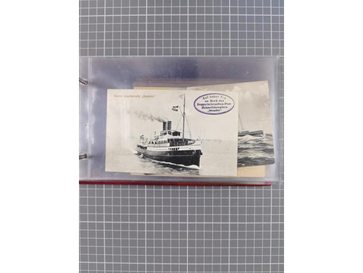 1897/1939, kleine Sammlung “Schiffspost in der Nordsee” mit Schwerpunkt Helgoland, ca. 50 Briefe und Karten mit Schiffspost-N