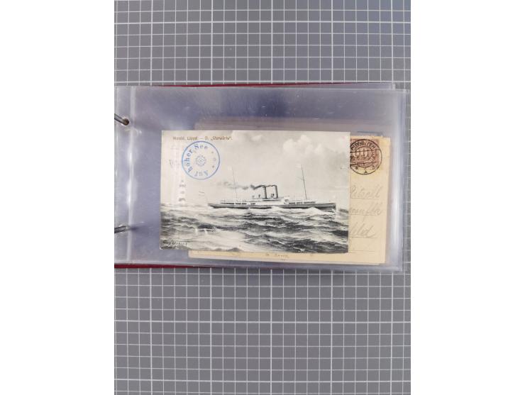 1897/1939, kleine Sammlung “Schiffspost in der Nordsee” mit Schwerpunkt Helgoland, ca. 50 Briefe und Karten mit Schiffspost-N