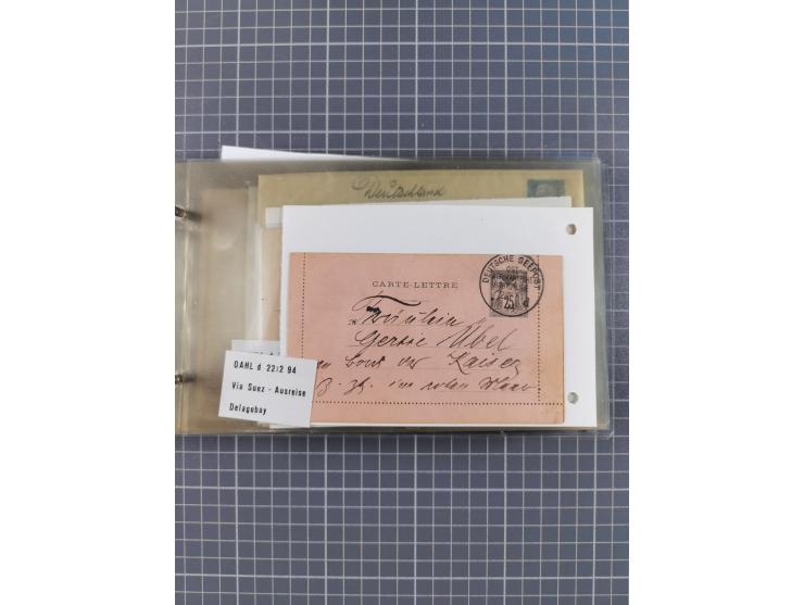 1894/1936, kleine Sammlung “DSP OST-AFRIKA LINIE” inkl. “OST-AFRIKANISCHE HAUPTLINIE” mit ca. 35 Briefen und Karten sowie zus