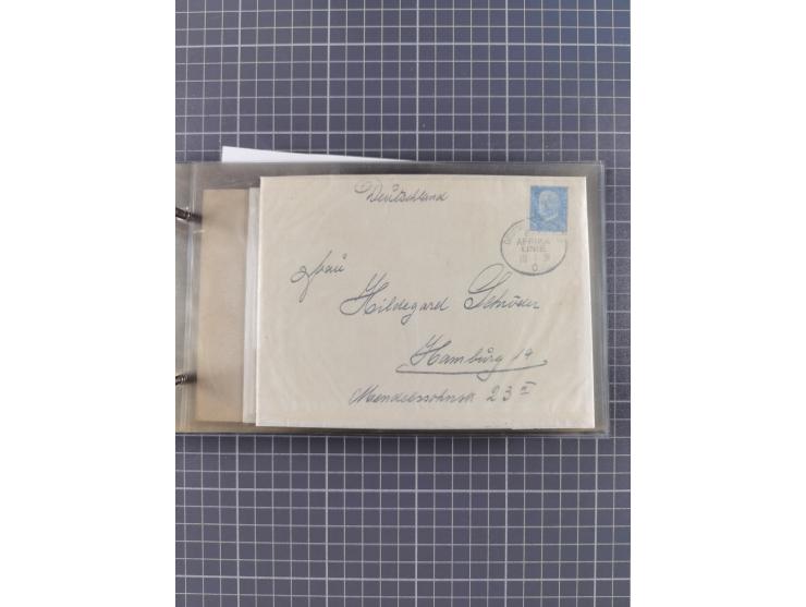 1894/1936, kleine Sammlung “DSP OST-AFRIKA LINIE” inkl. “OST-AFRIKANISCHE HAUPTLINIE” mit ca. 35 Briefen und Karten sowie zus