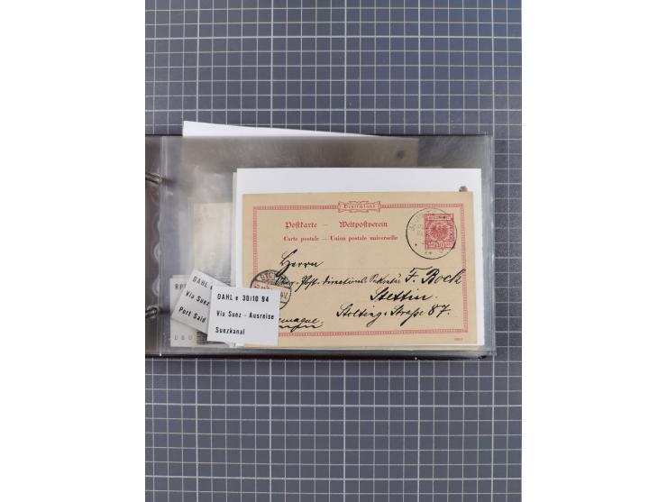 1894/1936, kleine Sammlung “DSP OST-AFRIKA LINIE” inkl. “OST-AFRIKANISCHE HAUPTLINIE” mit ca. 35 Briefen und Karten sowie zus