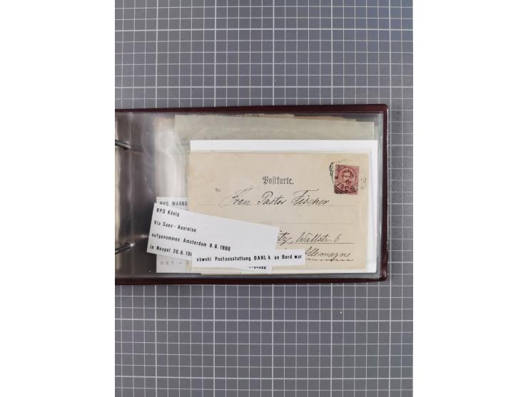 1894/1936, kleine Sammlung “DSP OST-AFRIKA LINIE” inkl. “OST-AFRIKANISCHE HAUPTLINIE” mit ca. 35 Briefen und Karten sowie zus