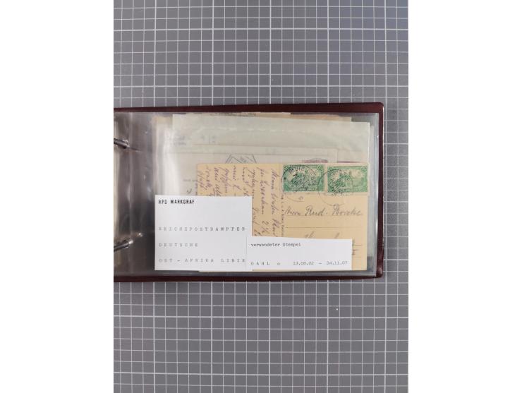 1894/1936, kleine Sammlung “DSP OST-AFRIKA LINIE” inkl. “OST-AFRIKANISCHE HAUPTLINIE” mit ca. 35 Briefen und Karten sowie zus
