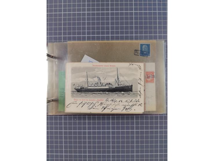 1866/1960 (ca.), interessanter Sammlungsposten inkl. sehr viel Dt. Seepost, Anlandungsstempeln, frühe Schiffspost, kleine Sam