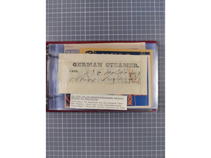 1866/1960 (ca.), interessanter Sammlungsposten inkl. sehr viel Dt. Seepost, Anlandungsstempeln, frühe Schiffspost, kleine Sam