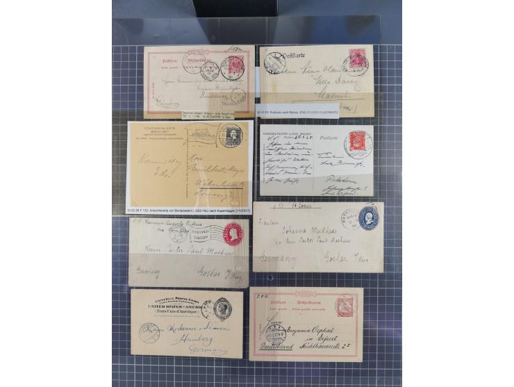 1868/1960 (ca.), ca. 170 Briefe, Karten Ansichtskarten und GSK zum Thema Schiffspost inkl. etwas Ausland, dabei Anlandestempe