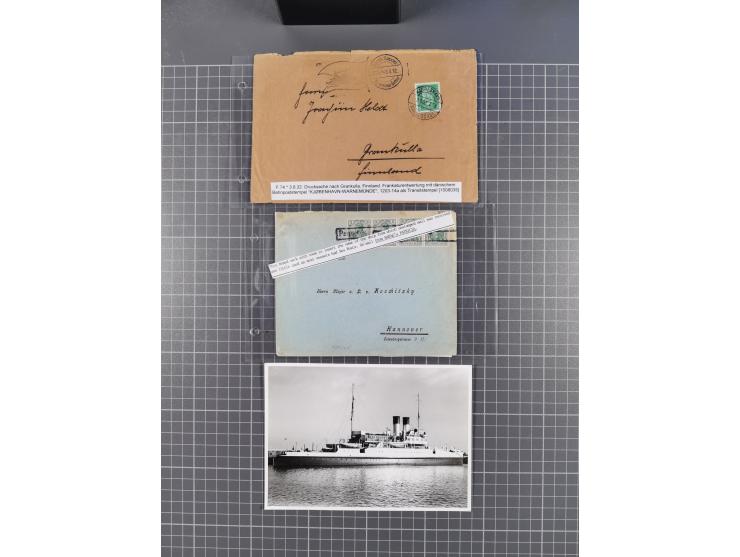 1868/1960 (ca.), ca. 170 Briefe, Karten Ansichtskarten und GSK zum Thema Schiffspost inkl. etwas Ausland, dabei Anlandestempe