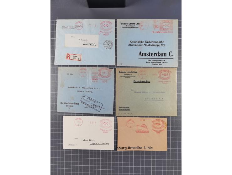 1868/1960 (ca.), ca. 170 Briefe, Karten Ansichtskarten und GSK zum Thema Schiffspost inkl. etwas Ausland, dabei Anlandestempe