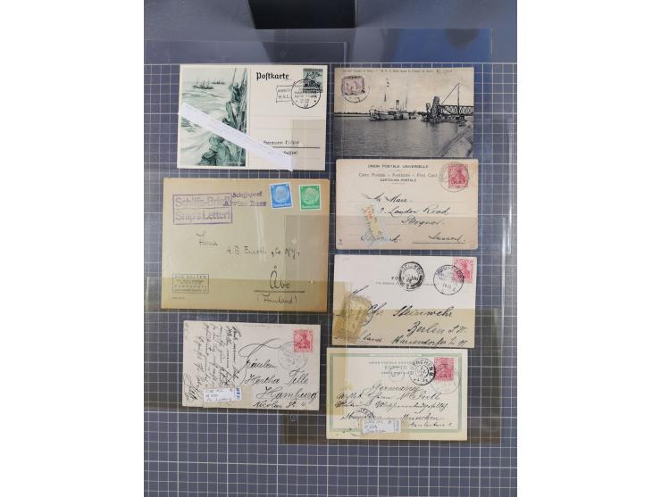 1868/1960 (ca.), ca. 170 Briefe, Karten Ansichtskarten und GSK zum Thema Schiffspost inkl. etwas Ausland, dabei Anlandestempe