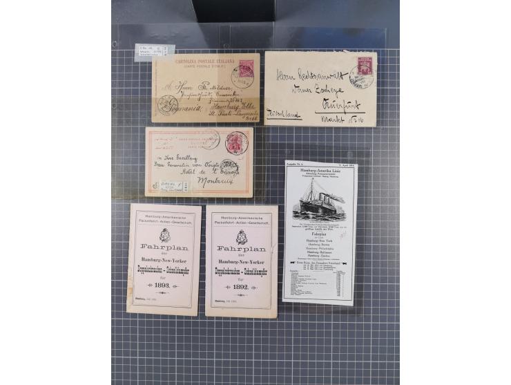 1868/1960 (ca.), ca. 170 Briefe, Karten Ansichtskarten und GSK zum Thema Schiffspost inkl. etwas Ausland, dabei Anlandestempe