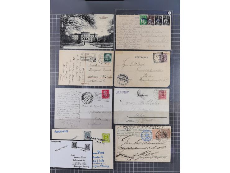 1868/1960 (ca.), ca. 170 Briefe, Karten Ansichtskarten und GSK zum Thema Schiffspost inkl. etwas Ausland, dabei Anlandestempe