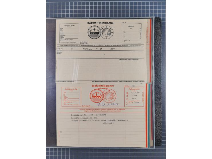 1912/70 (ca.), interessante Sammlung “OZEAN-Briefe und Schiffs-Telegramme” mit diversen Umschlägen und Telegrammen inkl. Ausl