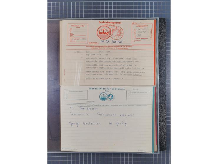 1912/70 (ca.), interessante Sammlung “OZEAN-Briefe und Schiffs-Telegramme” mit diversen Umschlägen und Telegrammen inkl. Ausl