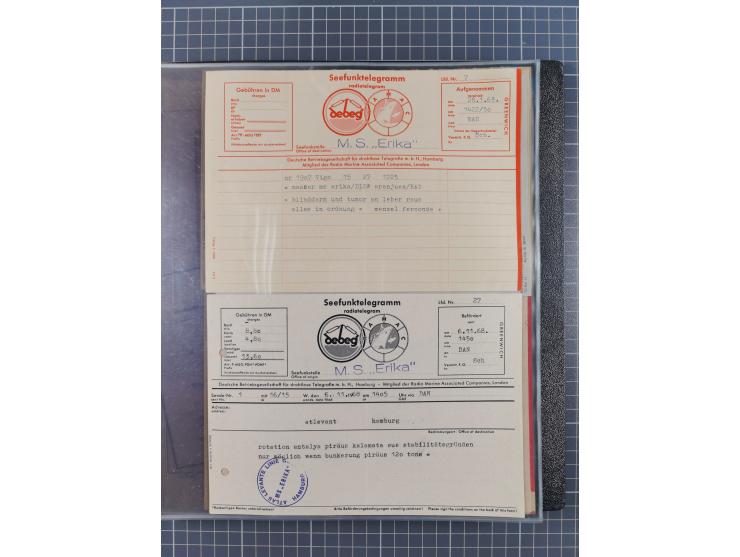 1912/70 (ca.), interessante Sammlung “OZEAN-Briefe und Schiffs-Telegramme” mit diversen Umschlägen und Telegrammen inkl. Ausl