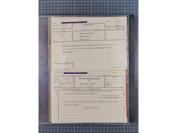 1912/70 (ca.), interessante Sammlung “OZEAN-Briefe und Schiffs-Telegramme” mit diversen Umschlägen und Telegrammen inkl. Ausl