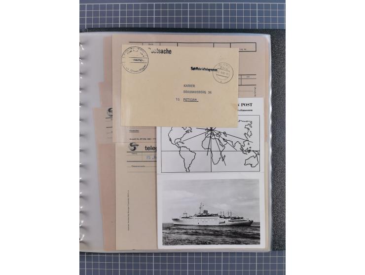 1912/70 (ca.), interessante Sammlung “OZEAN-Briefe und Schiffs-Telegramme” mit diversen Umschlägen und Telegrammen inkl. Ausl