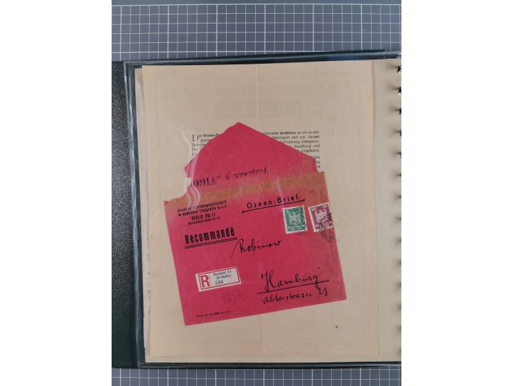 1912/70 (ca.), interessante Sammlung “OZEAN-Briefe und Schiffs-Telegramme” mit diversen Umschlägen und Telegrammen inkl. Ausl