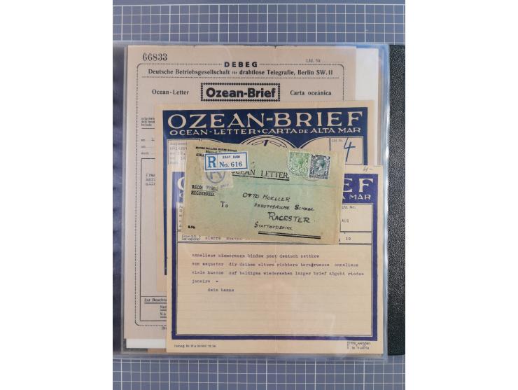 1912/70 (ca.), interessante Sammlung “OZEAN-Briefe und Schiffs-Telegramme” mit diversen Umschlägen und Telegrammen inkl. Ausl