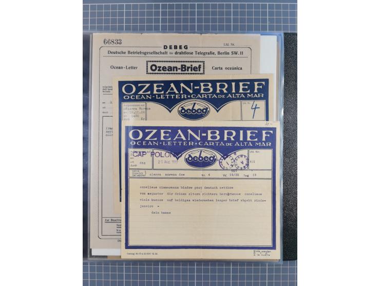 1912/70 (ca.), interessante Sammlung “OZEAN-Briefe und Schiffs-Telegramme” mit diversen Umschlägen und Telegrammen inkl. Ausl