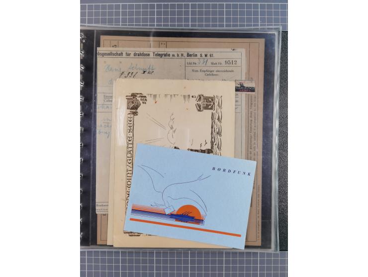 1912/70 (ca.), interessante Sammlung “OZEAN-Briefe und Schiffs-Telegramme” mit diversen Umschlägen und Telegrammen inkl. Ausl