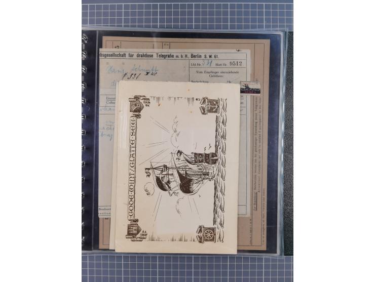 1912/70 (ca.), interessante Sammlung “OZEAN-Briefe und Schiffs-Telegramme” mit diversen Umschlägen und Telegrammen inkl. Ausl