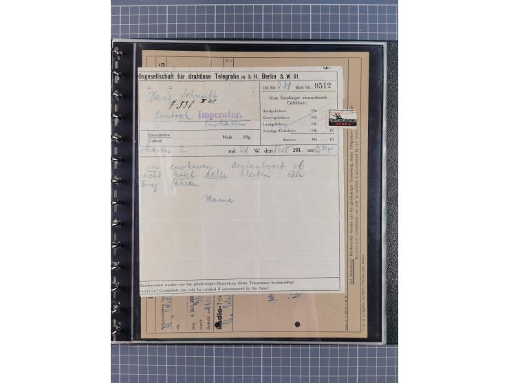 1912/70 (ca.), interessante Sammlung “OZEAN-Briefe und Schiffs-Telegramme” mit diversen Umschlägen und Telegrammen inkl. Ausl