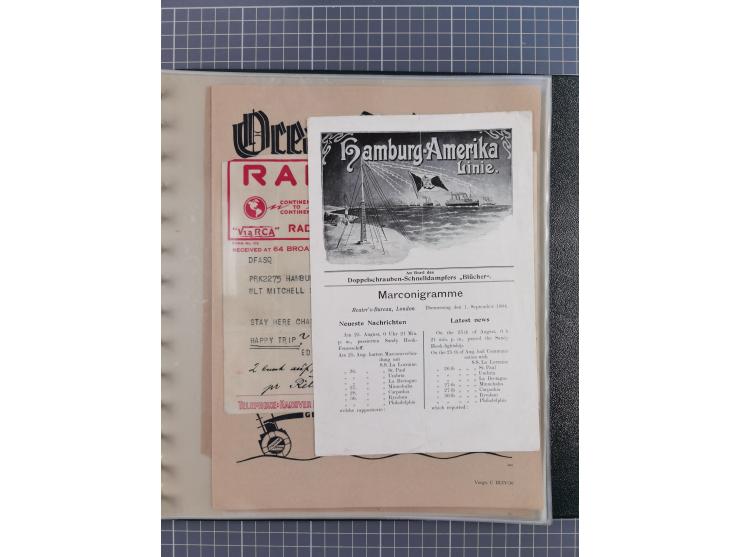 1912/70 (ca.), interessante Sammlung “OZEAN-Briefe und Schiffs-Telegramme” mit diversen Umschlägen und Telegrammen inkl. Ausl