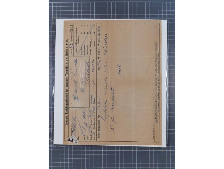 1912/70 (ca.), interessante Sammlung “OZEAN-Briefe und Schiffs-Telegramme” mit diversen Umschlägen und Telegrammen inkl. Ausl
