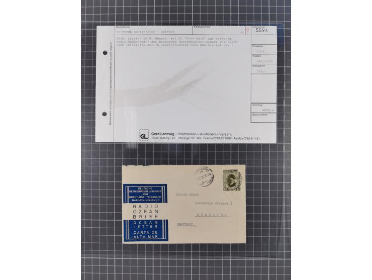 1912/70 (ca.), interessante Sammlung “OZEAN-Briefe und Schiffs-Telegramme” mit diversen Umschlägen und Telegrammen inkl. Ausl