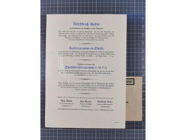1912/70 (ca.), interessante Sammlung “OZEAN-Briefe und Schiffs-Telegramme” mit diversen Umschlägen und Telegrammen inkl. Ausl