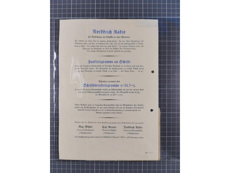 1912/70 (ca.), interessante Sammlung “OZEAN-Briefe und Schiffs-Telegramme” mit diversen Umschlägen und Telegrammen inkl. Ausl