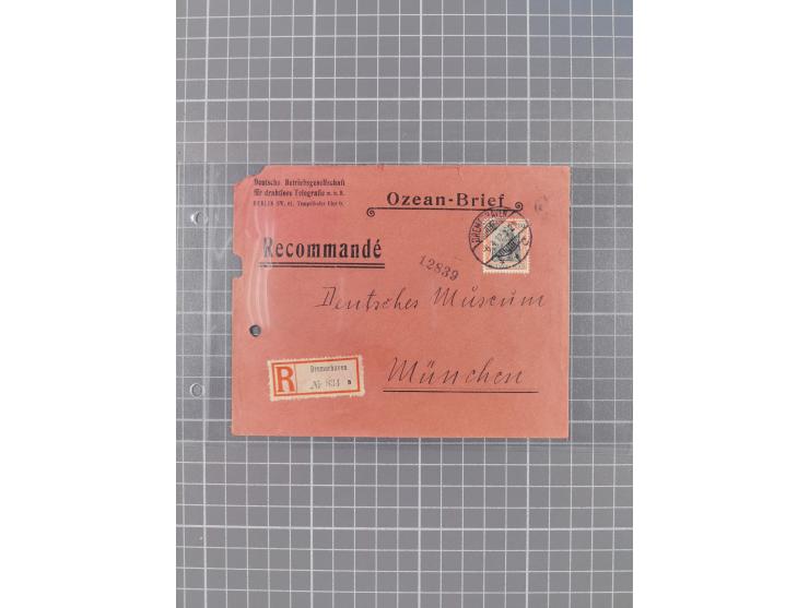 1912/70 (ca.), interessante Sammlung “OZEAN-Briefe und Schiffs-Telegramme” mit diversen Umschlägen und Telegrammen inkl. Ausl