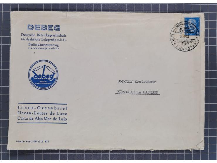 1912/70 (ca.), interessante Sammlung “OZEAN-Briefe und Schiffs-Telegramme” mit diversen Umschlägen und Telegrammen inkl. Ausl