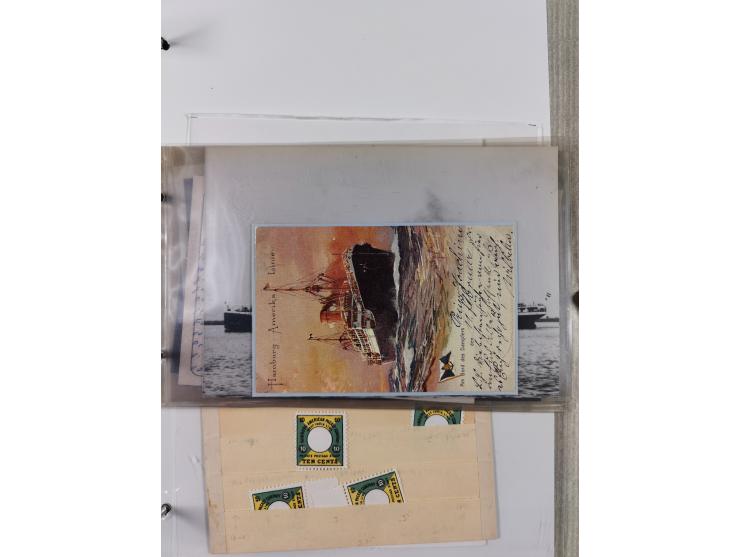 1899/1914, interessante Sammlung “ATLAS-Dienst der Hamburg-Amerika-Linie” mit fast 100 Briefen, Karten und Ganzsachen inkl. e