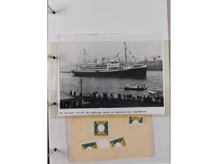 1899/1914, interessante Sammlung “ATLAS-Dienst der Hamburg-Amerika-Linie” mit fast 100 Briefen, Karten und Ganzsachen inkl. e