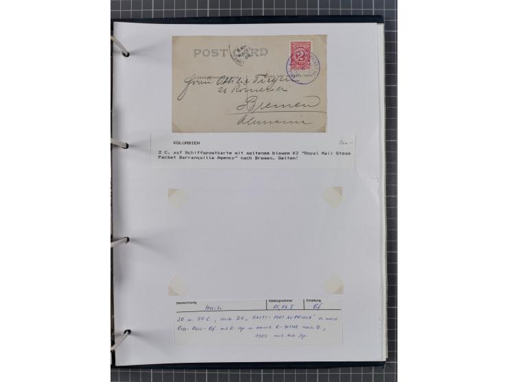 1899/1914, interessante Sammlung “ATLAS-Dienst der Hamburg-Amerika-Linie” mit fast 100 Briefen, Karten und Ganzsachen inkl. e