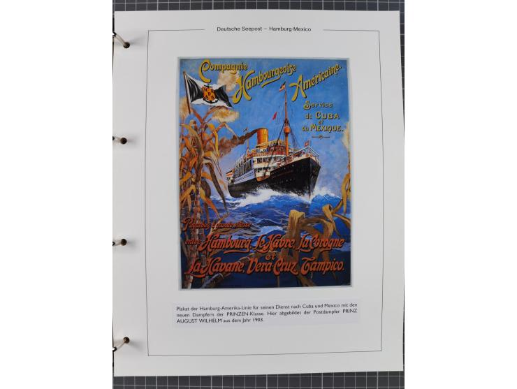 1903/39, Sammlung “DSP LINIE HAMBURG-MEXICO I-XIII” und den späteren Stempeln inkl. “HAMBURG-CUBA-MEXICO” mit über 50 Briefen