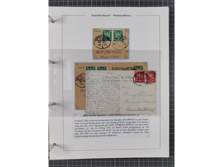1903/39, Sammlung “DSP LINIE HAMBURG-MEXICO I-XIII” und den späteren Stempeln inkl. “HAMBURG-CUBA-MEXICO” mit über 50 Briefen