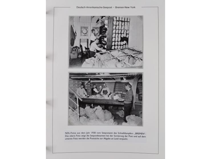 1893/1941, Sammlung “DASP BREMEN-NEW YORK I-X”, Flaggenstempel, &nbsp;“DSP LINIE BREMEN-NEW YORK a-g” und “DASP D. BREMEN” mi