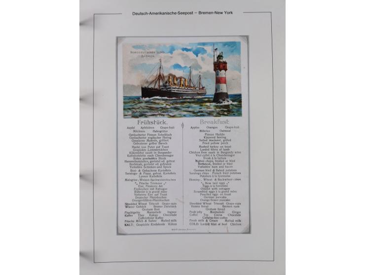 1893/1941, Sammlung “DASP BREMEN-NEW YORK I-X”, Flaggenstempel, &nbsp;“DSP LINIE BREMEN-NEW YORK a-g” und “DASP D. BREMEN” mi