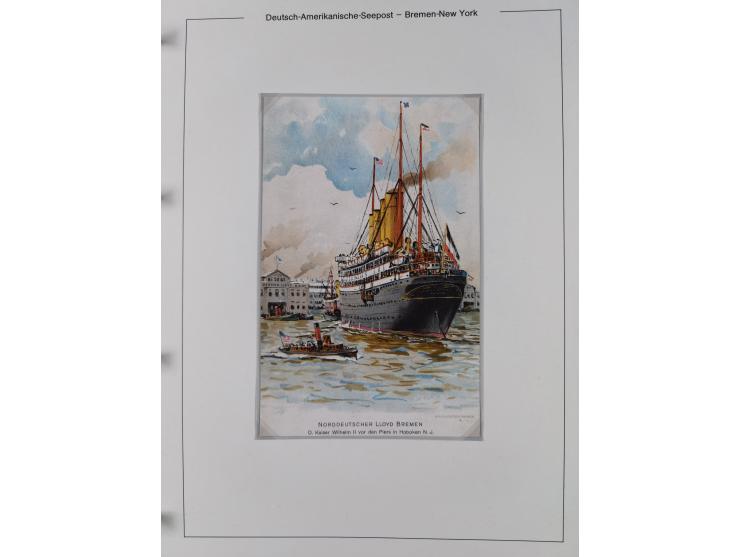 1893/1941, Sammlung “DASP BREMEN-NEW YORK I-X”, Flaggenstempel, &nbsp;“DSP LINIE BREMEN-NEW YORK a-g” und “DASP D. BREMEN” mi