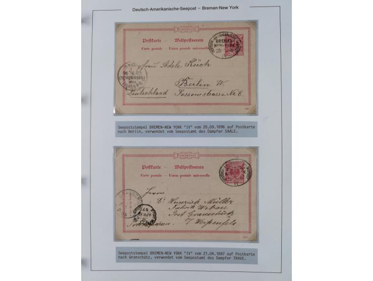 1893/1941, Sammlung “DASP BREMEN-NEW YORK I-X”, Flaggenstempel, &nbsp;“DSP LINIE BREMEN-NEW YORK a-g” und “DASP D. BREMEN” mi