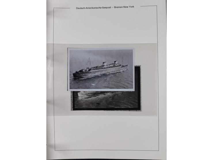 1893/1941, Sammlung “DASP BREMEN-NEW YORK I-X”, Flaggenstempel, &nbsp;“DSP LINIE BREMEN-NEW YORK a-g” und “DASP D. BREMEN” mi